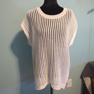 Apt 9 size L womens crochet White high-low Sweater Cover Up Versitile